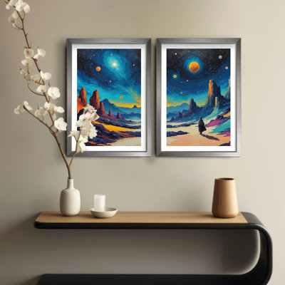 Élégantes peintures décoratives en panneau de fibres à densité moyenne (2 pièces), 15,0 x 20,9 pouces | 100% panneau de fibres à densité moyenne (épaisseur: 0,1 pouce) avec 100% cadres en bois (épaisseur: 0,8 pouce) | Parfait pour le salon, la chambre à coucher et le bureau, élégant et accrocheur