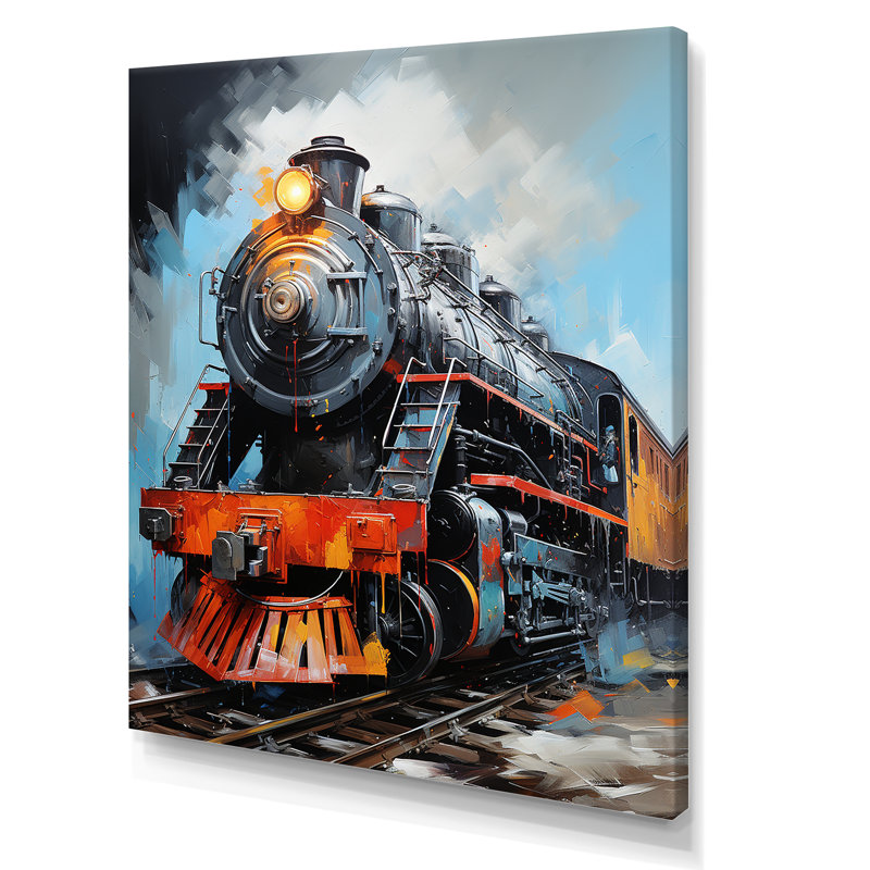 Train fluide sur toile, H 32 po x l 24 po x P 1 po, Toile tendue