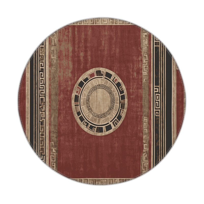 Spartan Shield Indoor And Outdoor Area Rug, Round 5'