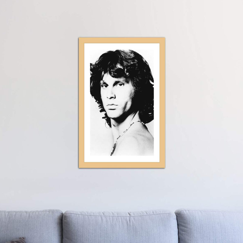 « jim morrison pose i », reproduction de photo sur toile radio days, H 24 po x l 16 po x P 1 po, Papier encadré naturel