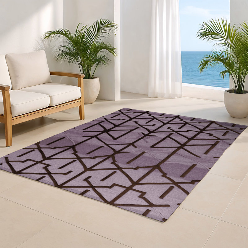 Tapis intérieur et extérieur rose Trellis, Rectangle 5 pi x 7 pi