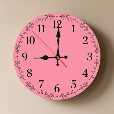 Horloge murale ronde en bois 10 po, mouvement à quartz silencieux, imprimé UV, à piles