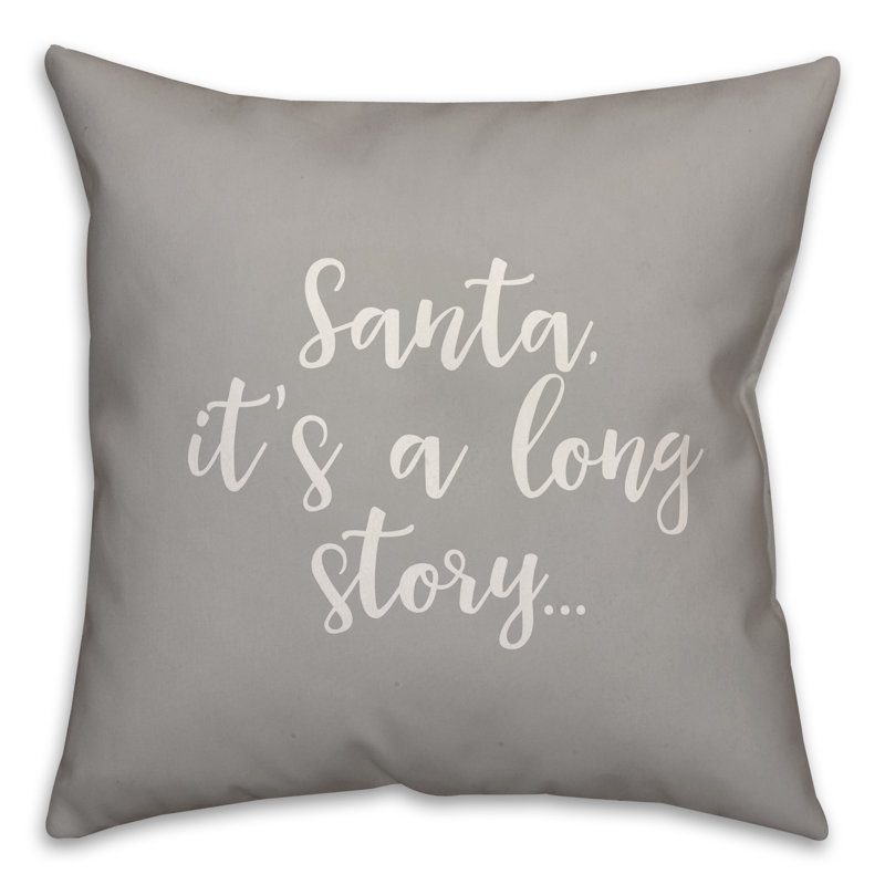  Coussin Père Noël, c'est une longue histoire, Gris, Housse de coussin