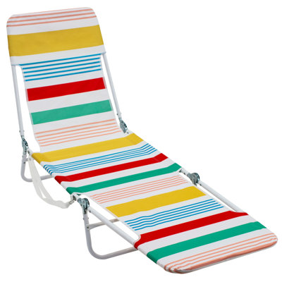 Moolchand Portable Folding Weather-Resistant Beach Lounger Chair with Carrying Strap, Multicolor
