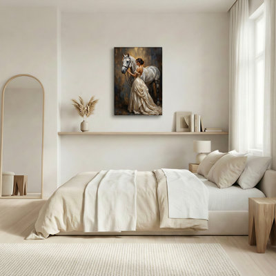 Cheval élégant, reproduction d'art sur toile, ensemble de 1
