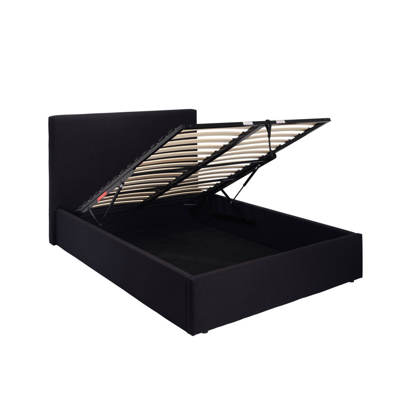 Upholstered Bed Frame, Double (4'6), Black