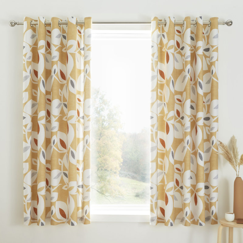 Inga Leaf Eyelet Semi Sheer Curtains