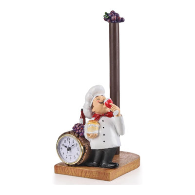 Chef Paper Towel Holder with Clock