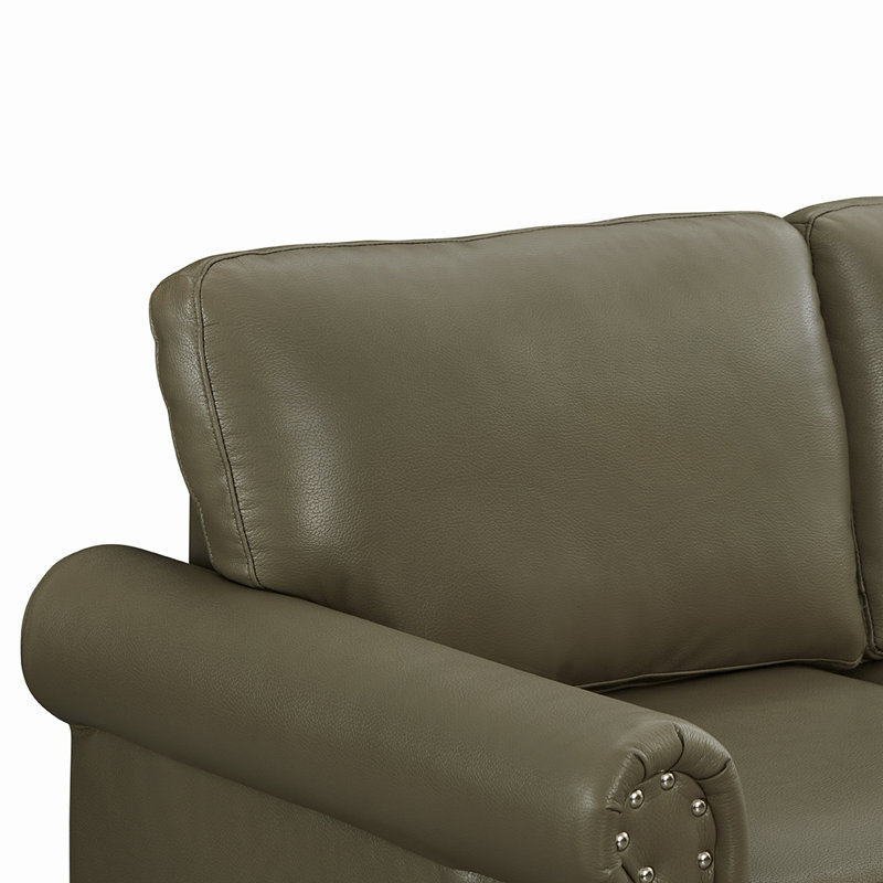 Cullie 59.45, Gray Faux Leather, 34.5" H x 82.68" W x 31.89" D