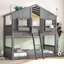 Lit superposé simple au dessus d'un lit simple avec toit, fenêtre, boîte de fenêtre, porte, avec barrières de sécurité et échelle,-2063014374