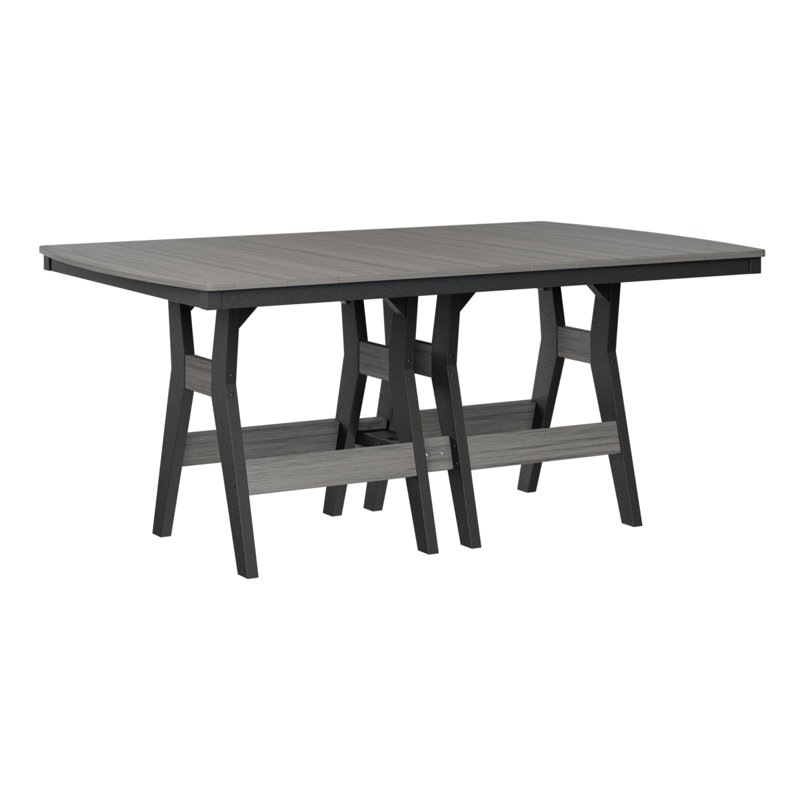 Table de bar rectangulaire 72 po Berlin Gardens Harbor, Bois flottant gris, Noir, H 38,87 po x l 72 po x P 44 po