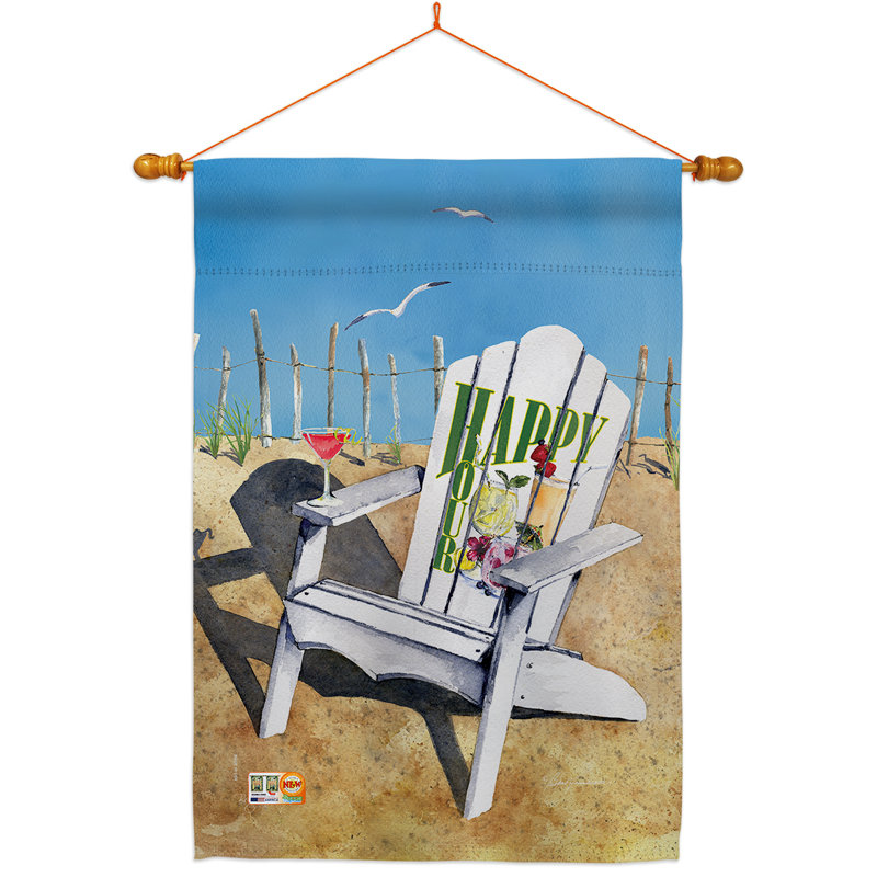 Ensemble de drapeau à 2 côtés en polyester 40 po x 28 po beachside happy hour