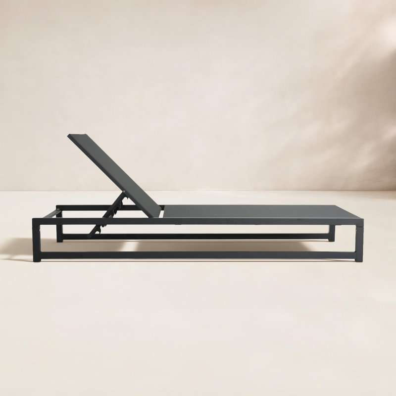 Ensemble de chaises longues inclinables Clian, Gris foncé / Noir