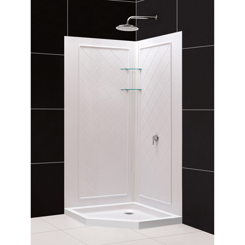 Cabine de douche avec base et base de douche néo-angle h 76,75 po x l 42 po Qwall