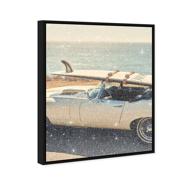 Board on Jaguar II Canvas Transportation Print by Oliver Gal, Black Frame, 16 x 20, 37"H x 46"W, Black Floater Frame