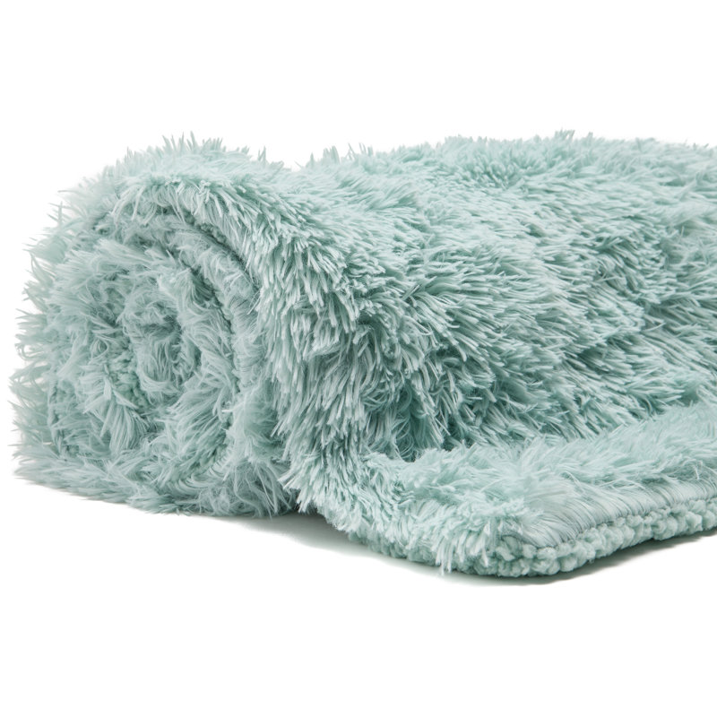  Jeté en fausse fourrure Chick, Turquoise