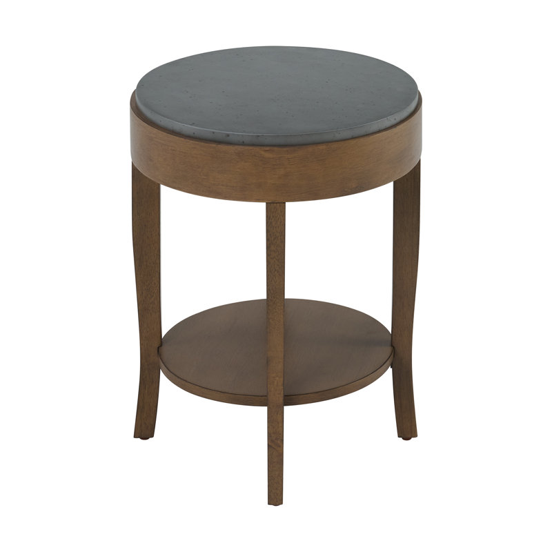 Table de bout ronde avec rangement en bois