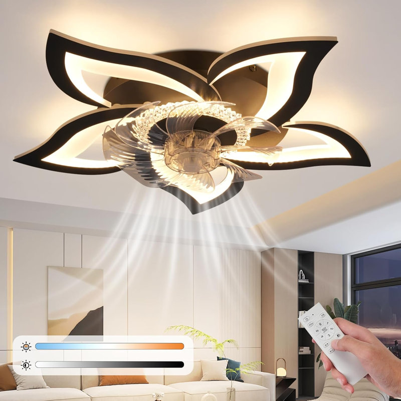 Ceiling Fan with LED Lights, Matte Black, Matte Black