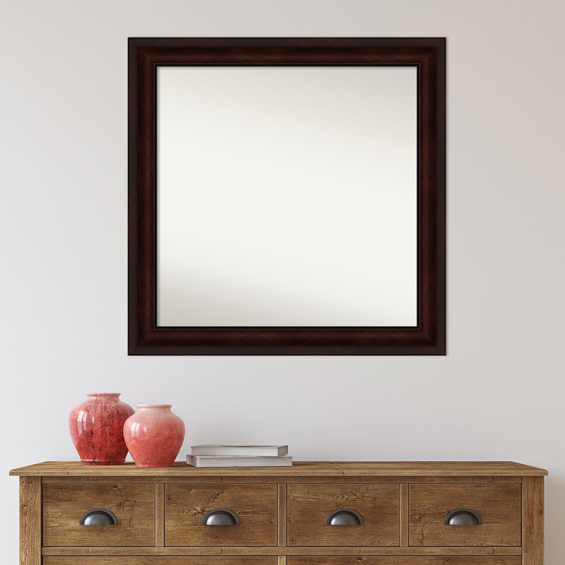 Miroir de salle de bain brun, 31 po x 31 po