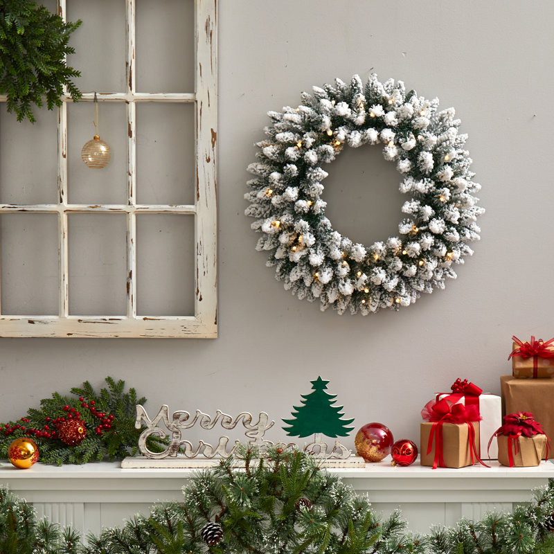 Faux Lighted 24'' Wreath