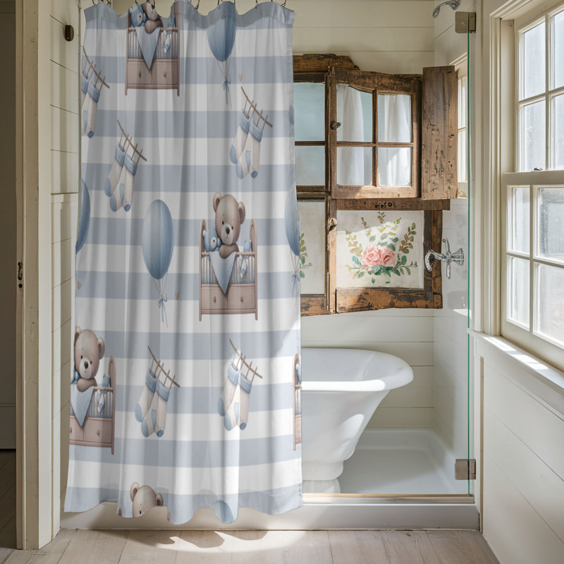 Rideau de douche Snug Bear, H 74 po x l 71 po