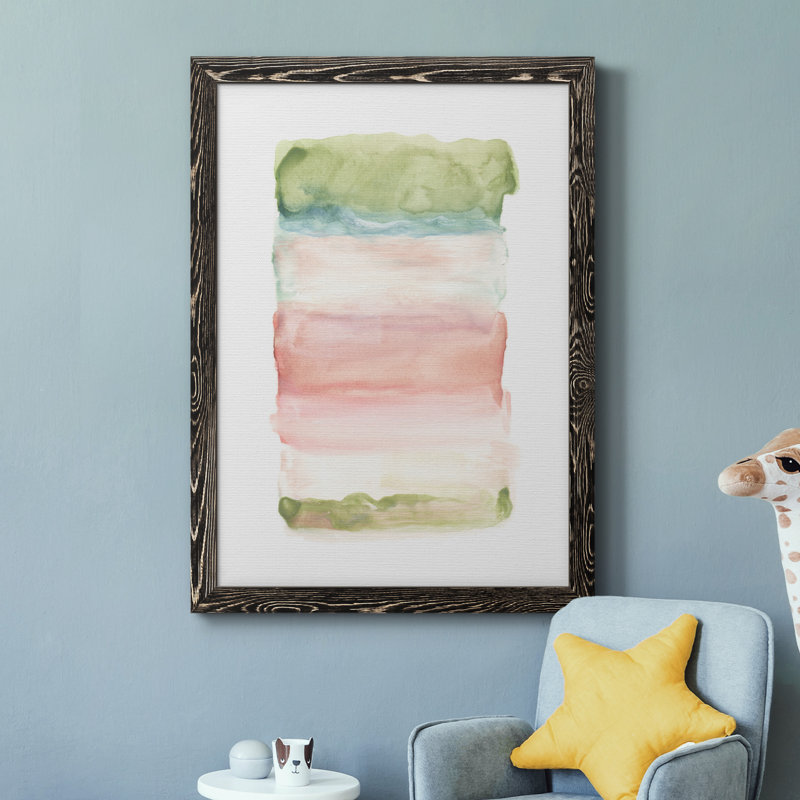 Skye III - Peinture sur toile encadrée, Cadre noir, H 37,5 po x l 27,5 po x P 1,5 po