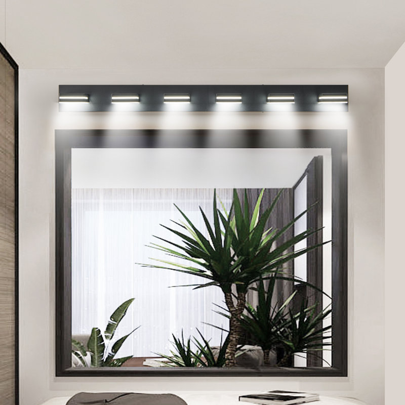 Dimmable LED Vanity Light Fixture 5500K, 6 Lights, Matte Black