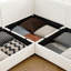 Grand canapé modulaire modulaire avec rangement Canapé modulaire en chenille pour le salon, dossier cylindrique et accoudoirs 6 places, blanc-1924085735