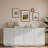 Modern 4-door Sideboard With Sculptural Wave Pattern And Storage Shelves