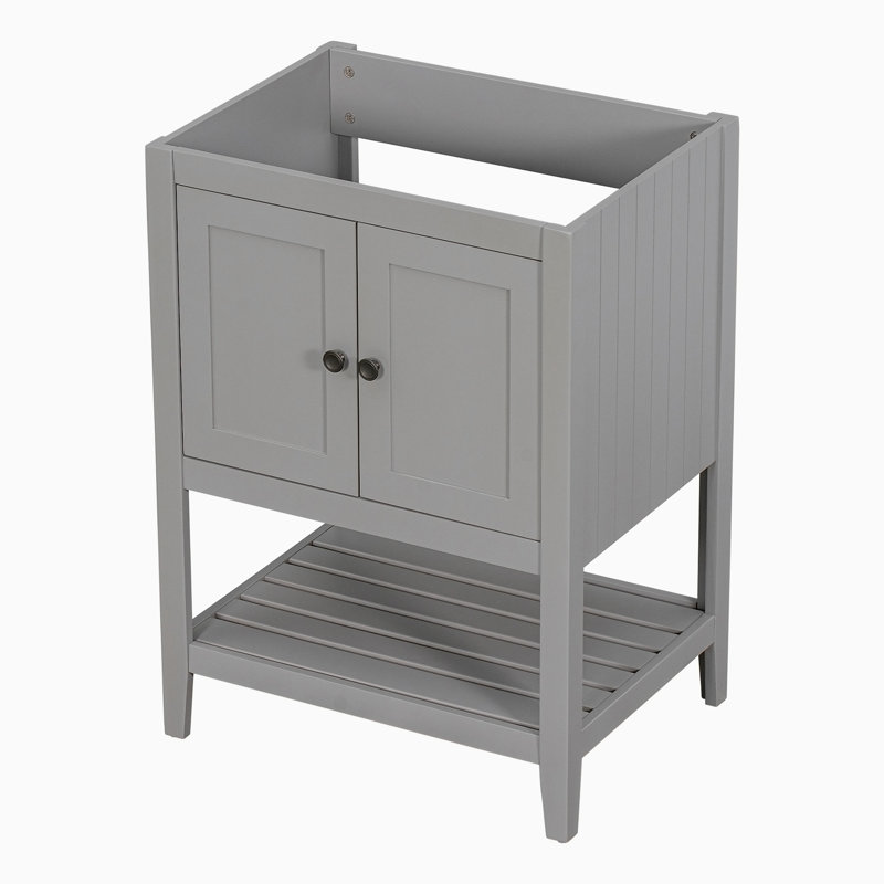 Ninian 23.7'' Single Bathroom Vanity Base Only, Gray