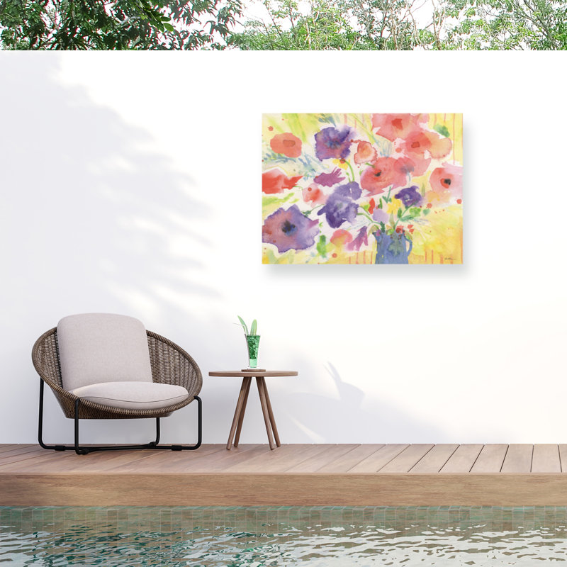 Toile d'extérieur Sheila Golden «Country Bouquet», H 14 po x l 19 po x P 1,5 po