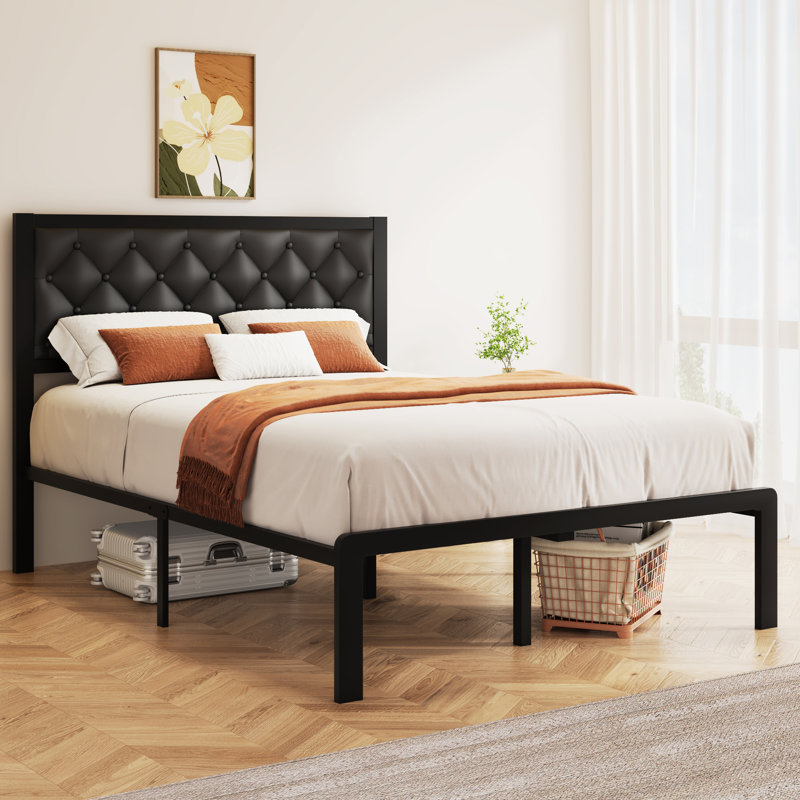 PU upholstered iron bed, Full