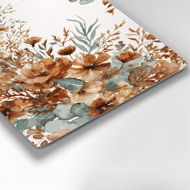 Aquarelle florale, art mural blanc en métal 60, H 18 po x l 12 po