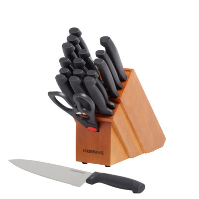 Farberware 18-Piece Never-Needs-Sharpening Knife Block Set
