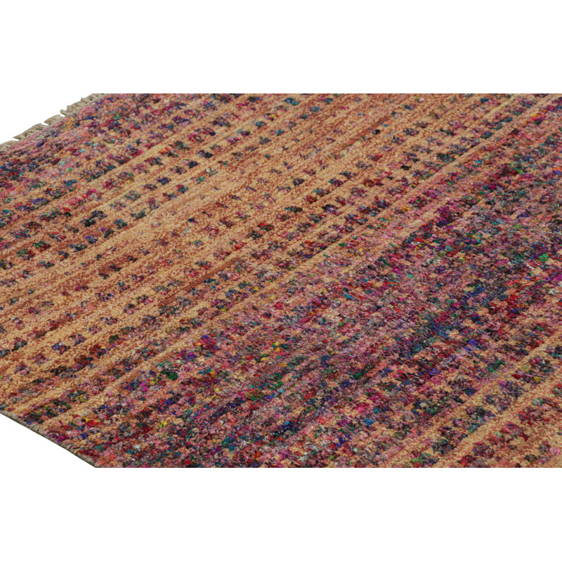 Textural Hand Knotted Geometric Area Rug, Rectangle 14' x 20'