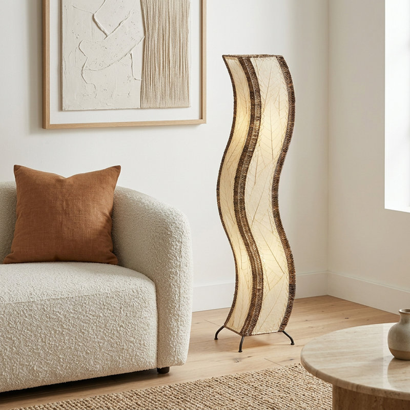 Lampe sur pied colonne Gertie, Naturel, 48"
