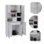 Armoire de cuisine 90, deux tablettes ouvertes, un tiroir, plusieurs armoires, blanc-681580738