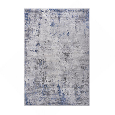 2X3 Silver/ Abstract Doormat Rug