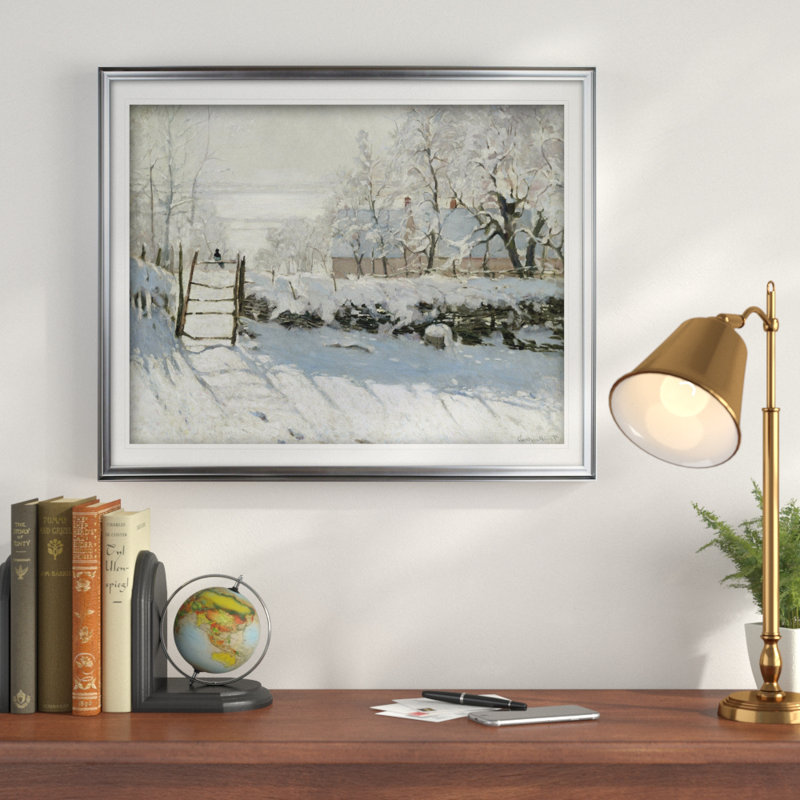 «The Magpie» par Claude Monet, impression, Noir, H 24 po x l 30 po x P 1,5 po