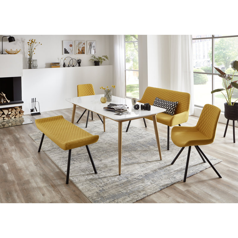 Galston Upholstered Bench, Yellow