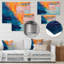 Blue And Orange Paint Abstract Expression 2 - Abstract Metal Wall Art MT134523-1633342293