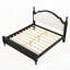 Lit plateforme en bois avec tête de lit tapissier-128949104-128949106