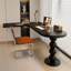 Bureau en bois massif en forme de L noir + bureau en acrylique-1577908191-1577908187