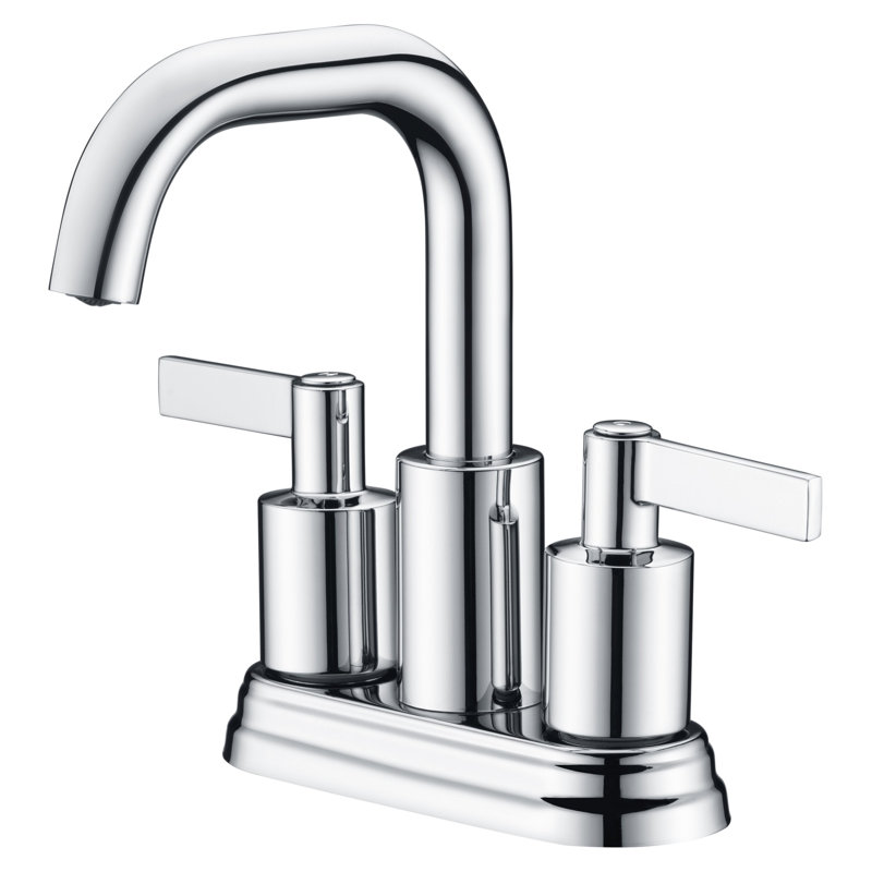 Polished Chrome 2-Handle Centerset Bathroom Faucet with Drain Assembly