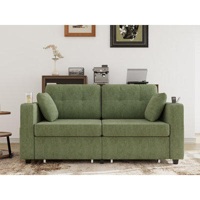 67.7'' Upholstered Loveseat With Charging Station