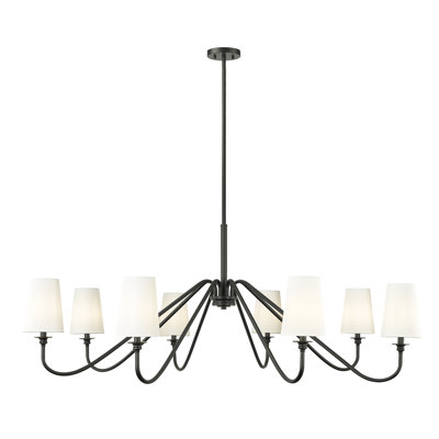 Sujal 8 - Light Steel Dimmable Classic / Traditional Chandelier