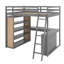 Lit mezzanine double avec tablettes et bureau-1061769945