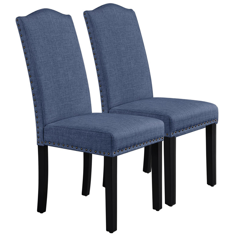 50.5cm H Tufted Fabric Upholstered Full Back Parsons Chair, Blue