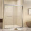 Verre trempé 56-60 "x 72", porte de douche coulissante double en aluminium, 1/4 "(6 mm), poignée en acier inoxydable, nickel brossé