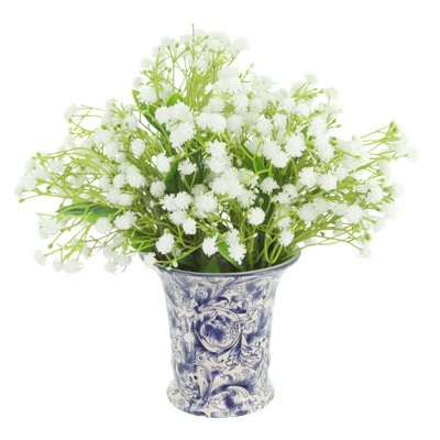 Baby Breath Arranged in a Ceramic Vase
